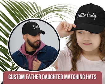 Daddy and Me Baseball Cap, Father and Daughter Hat, Father's Day Gift, Custom Dad Cap, New dad to be gift, Personalized Hat, Family Matching