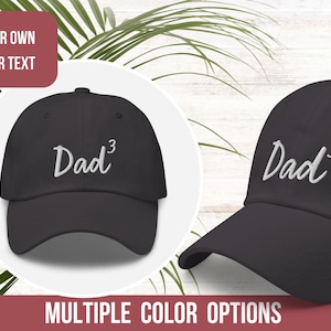 Fathers Day Gift, New Dad Hat, Ball Cap for Men, Gift for Dad, Dad Squared, Dad Cubed, Custom Dad Hat, Cute Dad hat, Father of kids