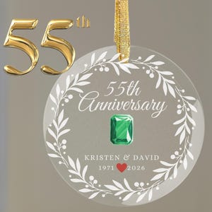 Unique Keepsake for a Milestone: Personalized 55th Wedding Anniversary Gift Ornament