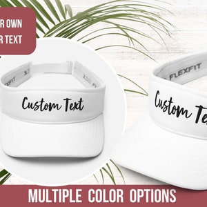 Personalized Gift, Customized Sun Visors, Custom Text, Embroidered Name Sports Visor, Monogram Apparel, Tennis, Golf, Running, Beach Hats