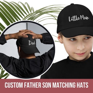 Daddy and Me Baseball Cap, Father and Son Hat, Father&#39;s Day Gift, Custom Dad Cap, New dad to be gift, Personalized Hat, Family Matching Hats