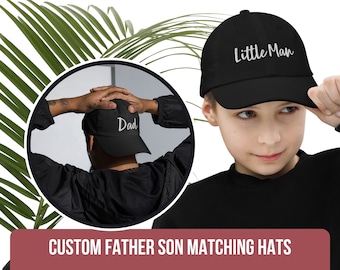 Daddy and Me Baseball Cap, Father and Son Hat, Father's Day Gift, Custom Dad Cap, New dad to be gift, Personalized Hat, Family Matching Hats