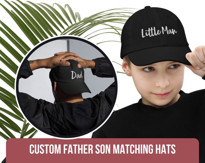 Daddy and Me Baseball Cap, Father and Son Hat, Father's Day Gift, Custom Dad Cap, New dad to be gift, Personalized Hat, Family Matching Hats