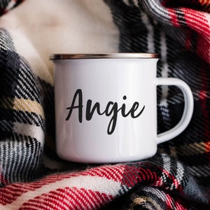 Personalized Camping Mug, Custom coffee mug, Camping Mug, Custom Enamel Mug, Hiking Gifts, Custom Campfire Mug, Metal Camp Mug