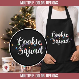 Christmas Baking Apron, Christmas Party Aprons, Baking Gifts, Christmas Baking Crew, Christmas Cookie Squad, Cookie Party Apron Gift