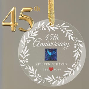 Unique Keepsake for a Milestone: Personalized 45th Wedding Anniversary Gift Ornament