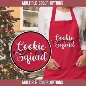 Christmas Baking Apron, Christmas Party Aprons, Baking Gifts, Christmas Baking Crew, Christmas Cookie Squad, Cookie Party Apron Gift