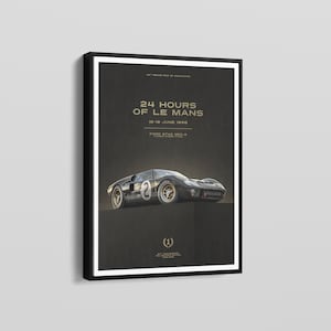 Ford GT40 Le Mans Poster: Motorsport Canvas Wall Art