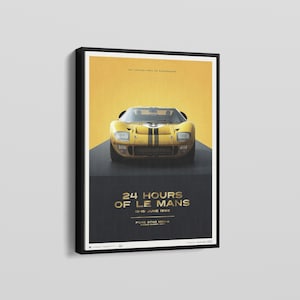 Ford GT40 Le Mans Poster: Automotive Canvas Wall Art
