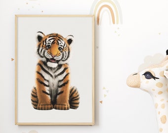 Tiger poster for Children's Room - Safari Nursery Decor