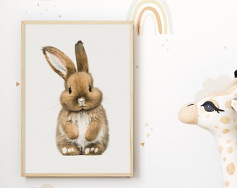 Rabbit poster for Children's Room - Woodland Nursery Decor