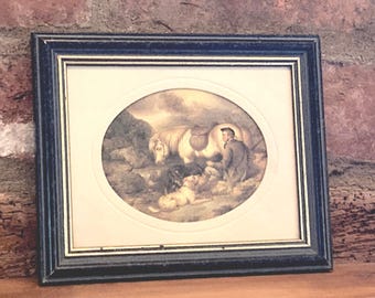 Pintura de escena rural de 1860 de Paul Jones "By the Bum"