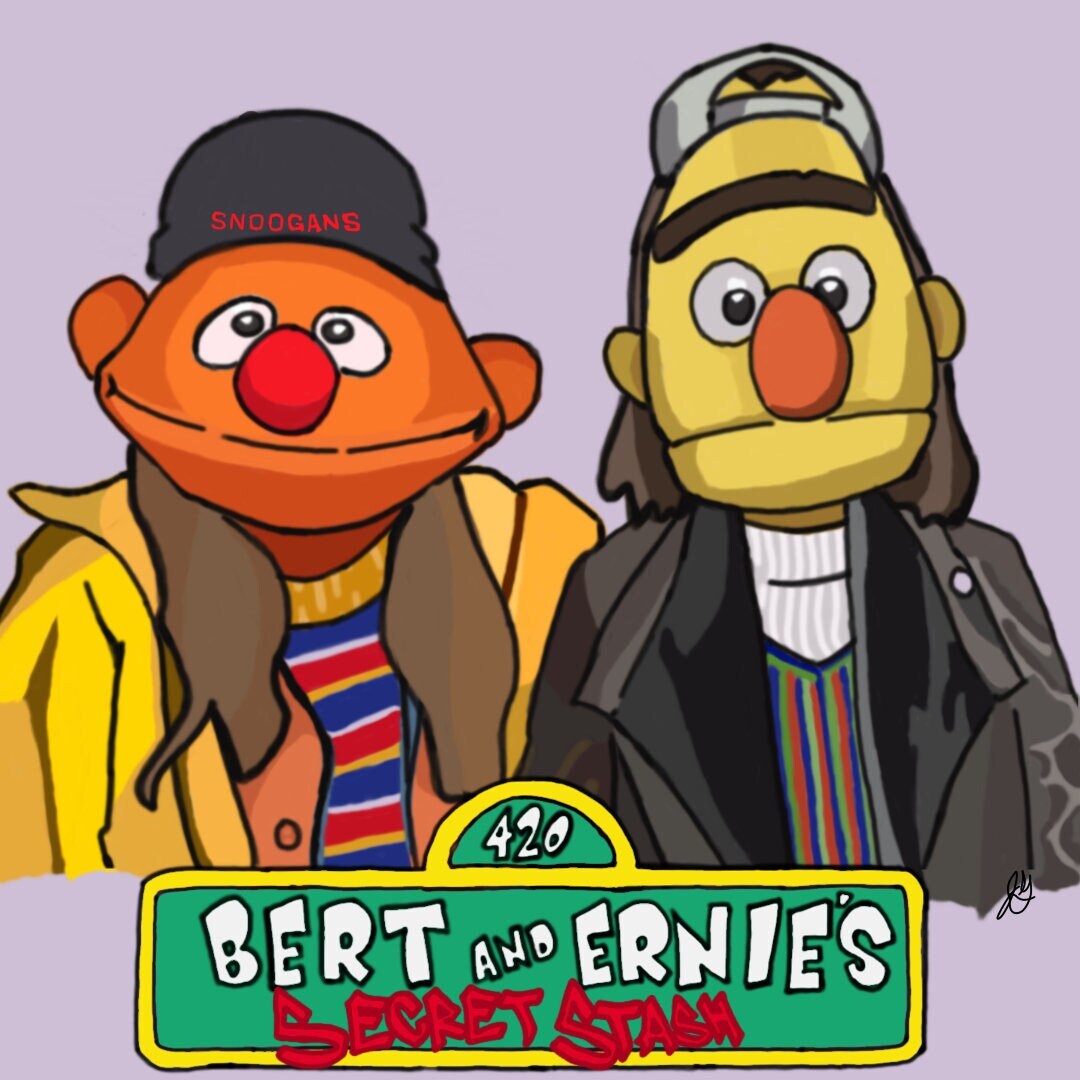 8X10 bert and Ernies Secret Stash Original Canvas Print - Etsy
