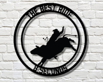 Rodeo Bull Riding Sign, Custom Gift, Bull Rider Gift, Personalized Bull Rider Sign, Custom Metal Bull Riding Sign, Rodeo Gift
