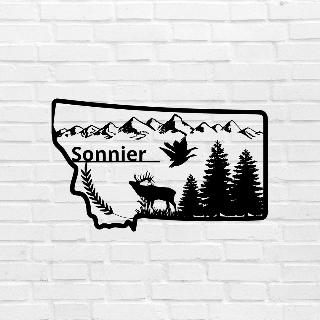 Metal Montana Sign, Custom Metal Sign, Personalized Sign, Camp Sign