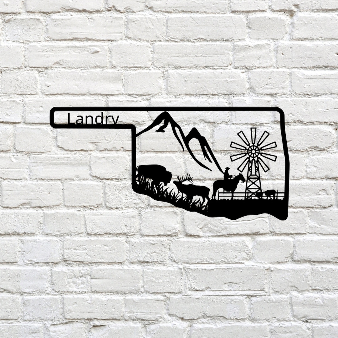 Metal Oklahoma Sign, Custom Metal Sign, Personalized Sign, Camp Sign