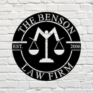 Metal Law Firm Sign, Custom Metal Sign, Personalized Sign, Office Sign, Office Decor, Law Firm Sign, Law Sign, Custom Law Sign, Metal