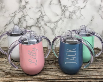 Gepersonaliseerde Sippy Cup, RVS Peuter Cup, Verjaardagscadeau, Kid Tuimelaars, Babyfles, Kraamcadeau, Babycadeau, Aangepaste Sippy Cup