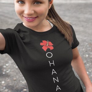 Hibiskus Ohana Hawaiian Strandurlaub Kurzarm-T-Shirt, Familien-Gruppen-Reise-T-Shirt