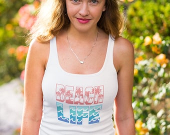 Beach Life, Bachelorette Party, Matching Girls Trip Tank Top, Ideal Racerback Tank, Beach Tank, Funny beach Tank