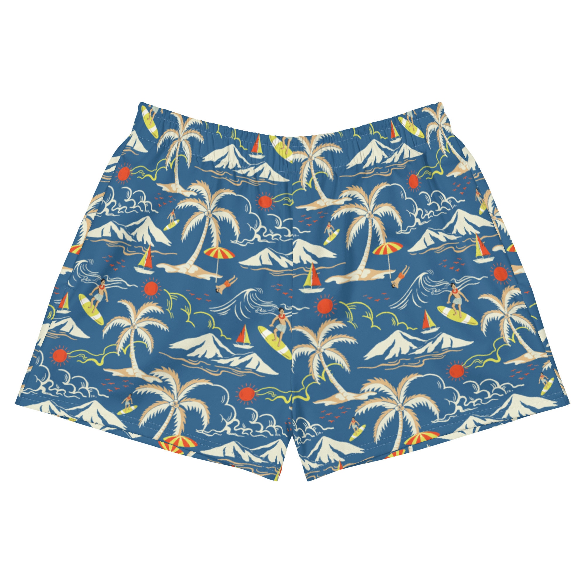 Palm Leaves Floral Tropical Hawaiian Pattern Print Women's Shorts