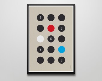 TOKYO – Dots Travel Typography Art Print – 01