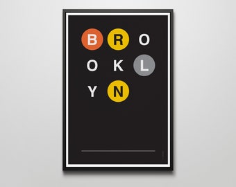 BROOKLYN – Subway Travel Typography Art Print – 02