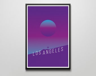 LA – Hollywood Sign Travel Typography Art Print – 01