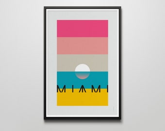 MIAMI – Beach Vibe Travel Typography Art Print – 01