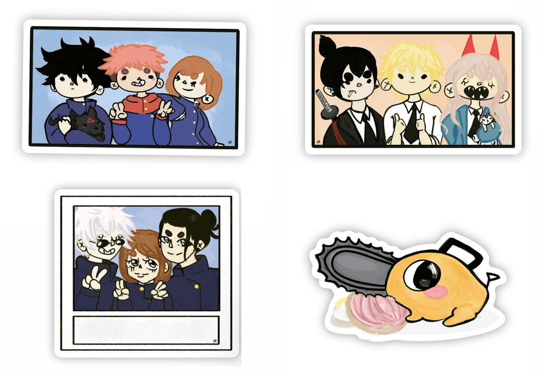 Anime Trio Stickerskawaii Anime Stickers Cute Sticker Gift Die Cut ...