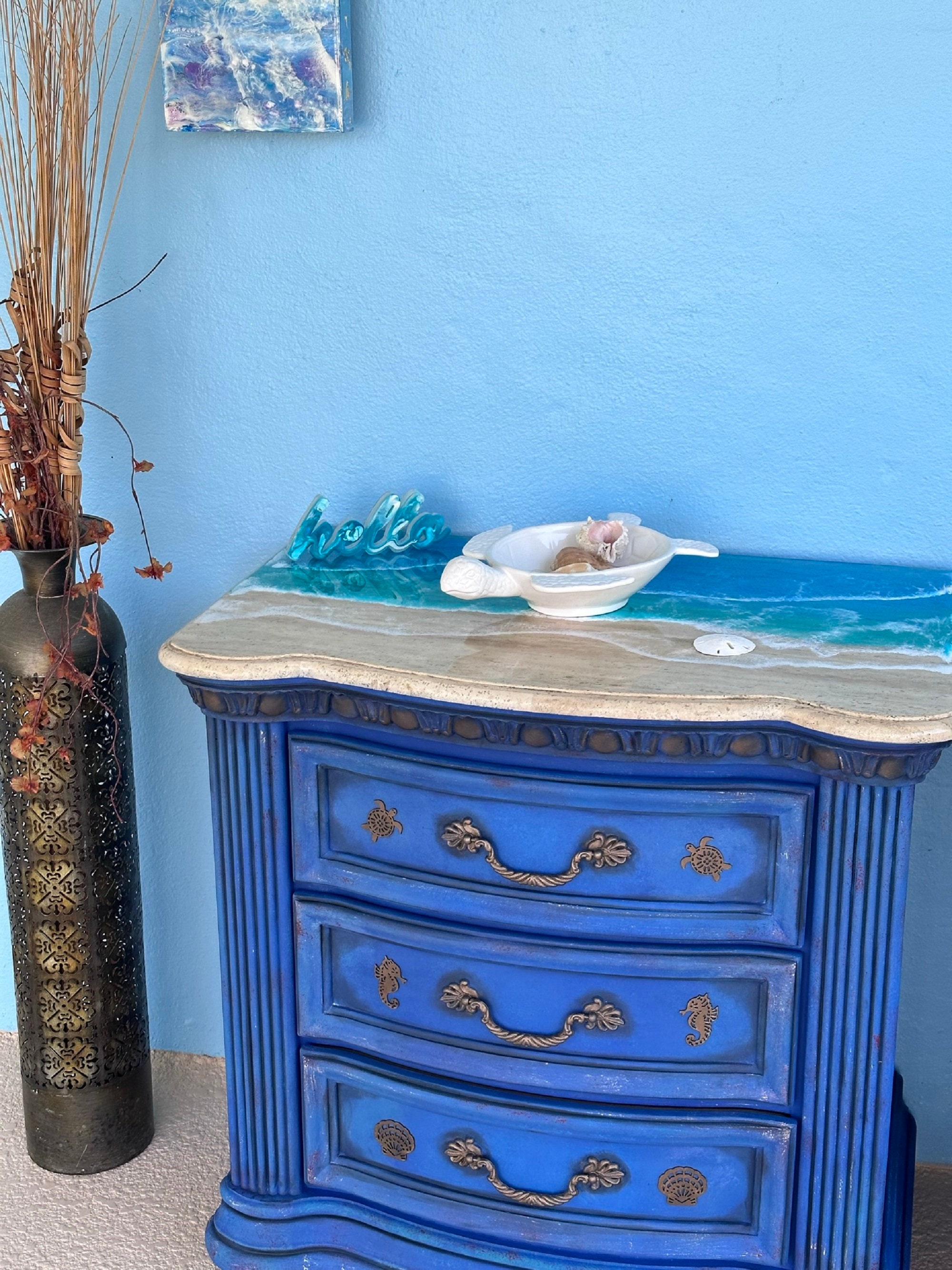 NEWvintage Furniture/nightstand Tables/ Coastal Furniture Etsy