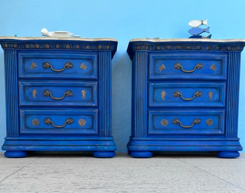 NEWvintage Furniture/nightstand Tables/ Coastal Furniture Etsy