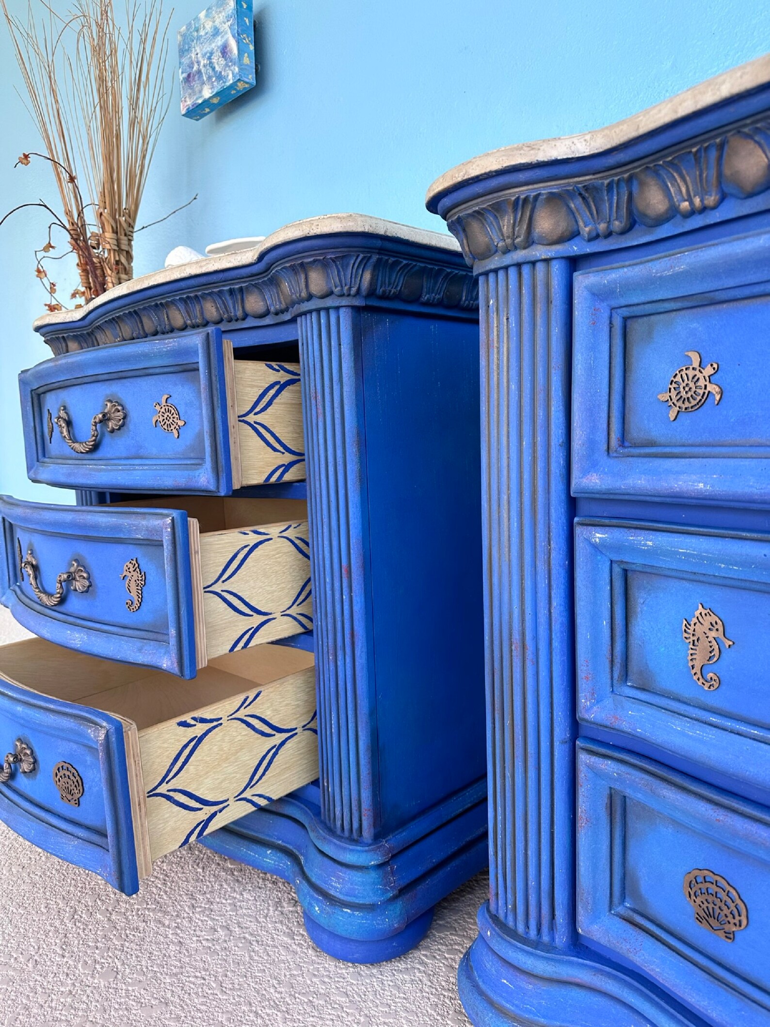 NEWvintage Furniture/nightstand Tables/ Coastal Furniture Etsy