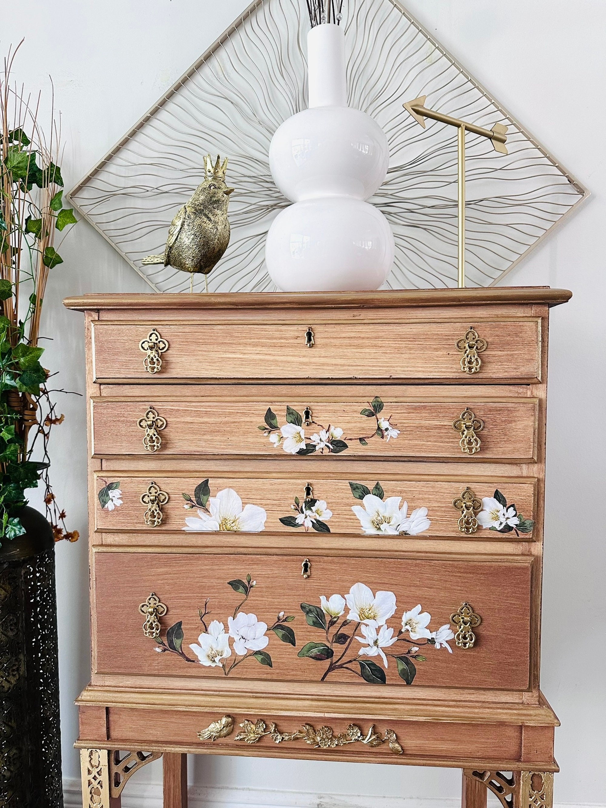 Newvintage Tall Dresser/ Antique Dresser/ Tall Boy Dresser/ Chest of ...