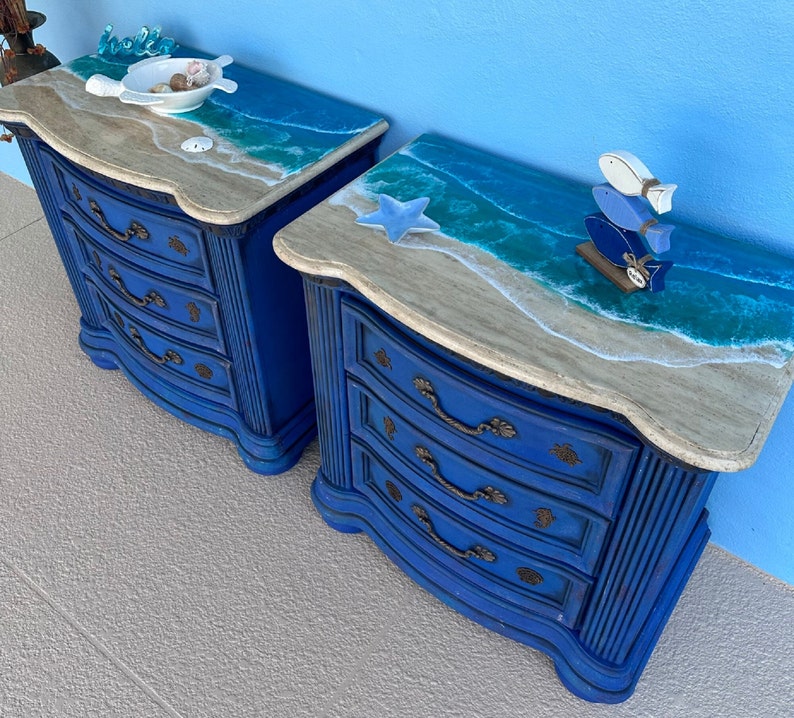 NEWvintage Furniture/nightstand Tables/ Coastal Furniture Etsy