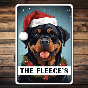 Rottweiler Christmas Sign, Rottweiler, Christmas Sign, Rottweiler Family, Custom Rottweiler Gift, Dog Lover, Custom Dog Sign - Metal Signs