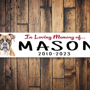 Boxer Memorial Dog Sign | Custom Boxer Burial Sign | Boxer Dog Sign | Dog Memory Gift | Dog Memory Gift | Custom Boxer Gift | Metal Sign