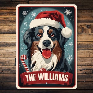 Australian Shepherd Christmas, Australian Shepherd, Australian Shepherd Gift, Custom Dog Gift, Custom Dog Sign, Christmas Gift - Metal Sign