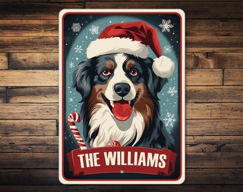Australian Shepherd Weihnachten, Australian Shepherd, Australian Shepherd Geschenk, individuelles Hundegeschenk, individuelles Hundeschild, Weihnachtsgeschenk - Metallschild