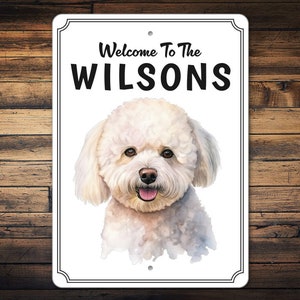 Custom Bichon Frise Sign | Bichon Frise Welcome Sign | Customizable Bichon Frise Gift | Bichon Frise Gift | Bichon Frise Decor | Metal Sign