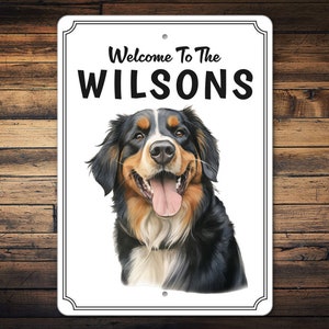 Bernese Mountain Dog Sign | Mountain Dog Welcome Sign | Customizable Dog Gift | Mountain Dog Gift | Bernese Mountain Dog Decor | Metal Sign