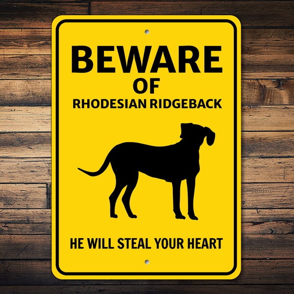 Rhodesian Ridgeback Dog Sign, Beware Dog Sign, Dog Breed Sign, Ridgeback Gift, Dog Warning Sign, Ridgeback Decor, Dog Metal Sign