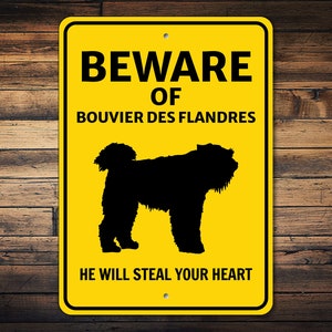 Bouvier Des Flandres Sign, Beware Dog Sign, Bouvier Gift, Dog Breed Sign, Bouvier Owner Gift, Bouvier Lover, Dog Metal Sign
