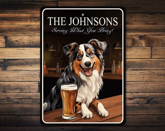 Australian Shepherd Schild, Australian Shepherd, Australian Shepherd Besitzer, Australian Shepherd Bar Geschenk, Hundewandkunst, Hundeschild - Metallschild