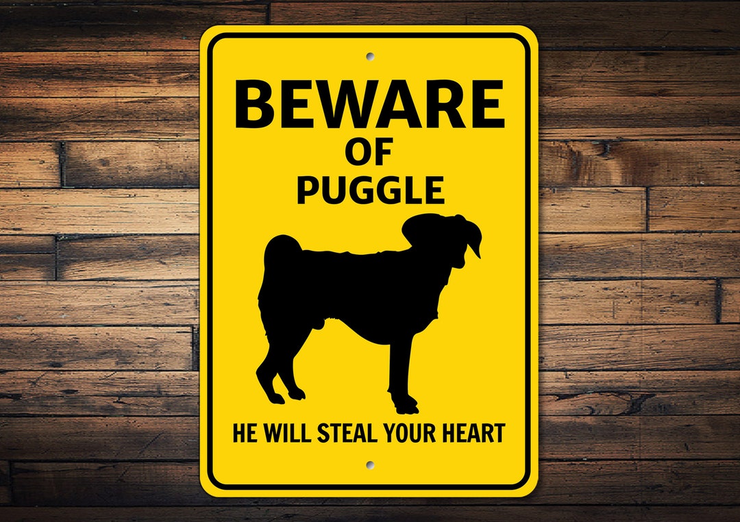 Puggle Sign Beware of Puggle Dog Sign, Dog Breed Sign, Puggle Owner Gift, Dog ...
