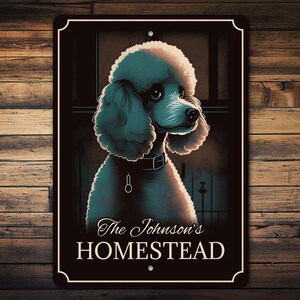 Personalized Poodle Family Sign, Poodle Owner Sign, Poodle Dog Decor, Custom Gift For Dog, Custom Dog Gift, Custom Poodles, Dog Metal Sign
