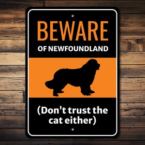 Newfoundland Dog Sign, Newfoundland Gift, Newfoundland Decor, Gate Dog Sign, Dog Silhouette Sign, Dog Humor Sign - Dog Metal Sign