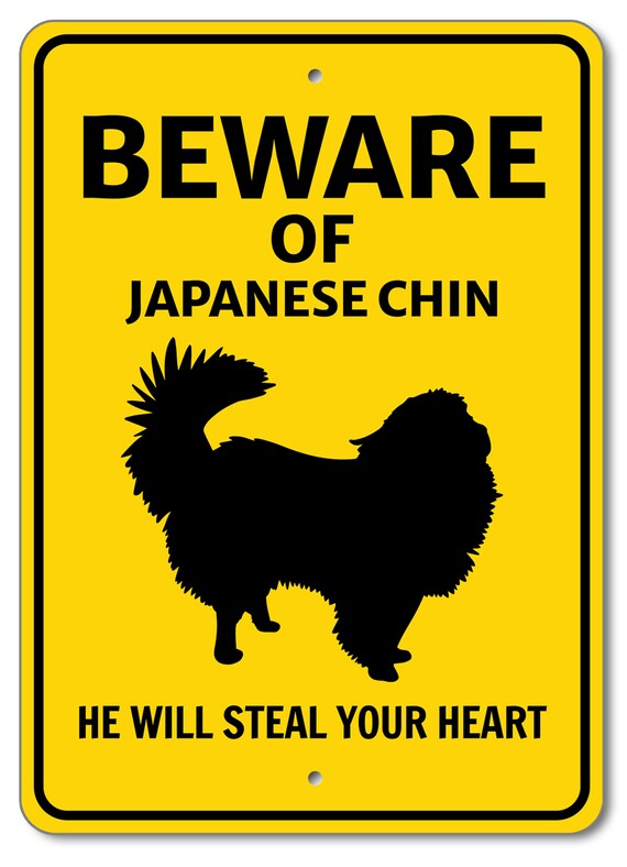 Japanese Chin Sign, Beware Dog Sign, Dog Breed Sign, Japanese Chin