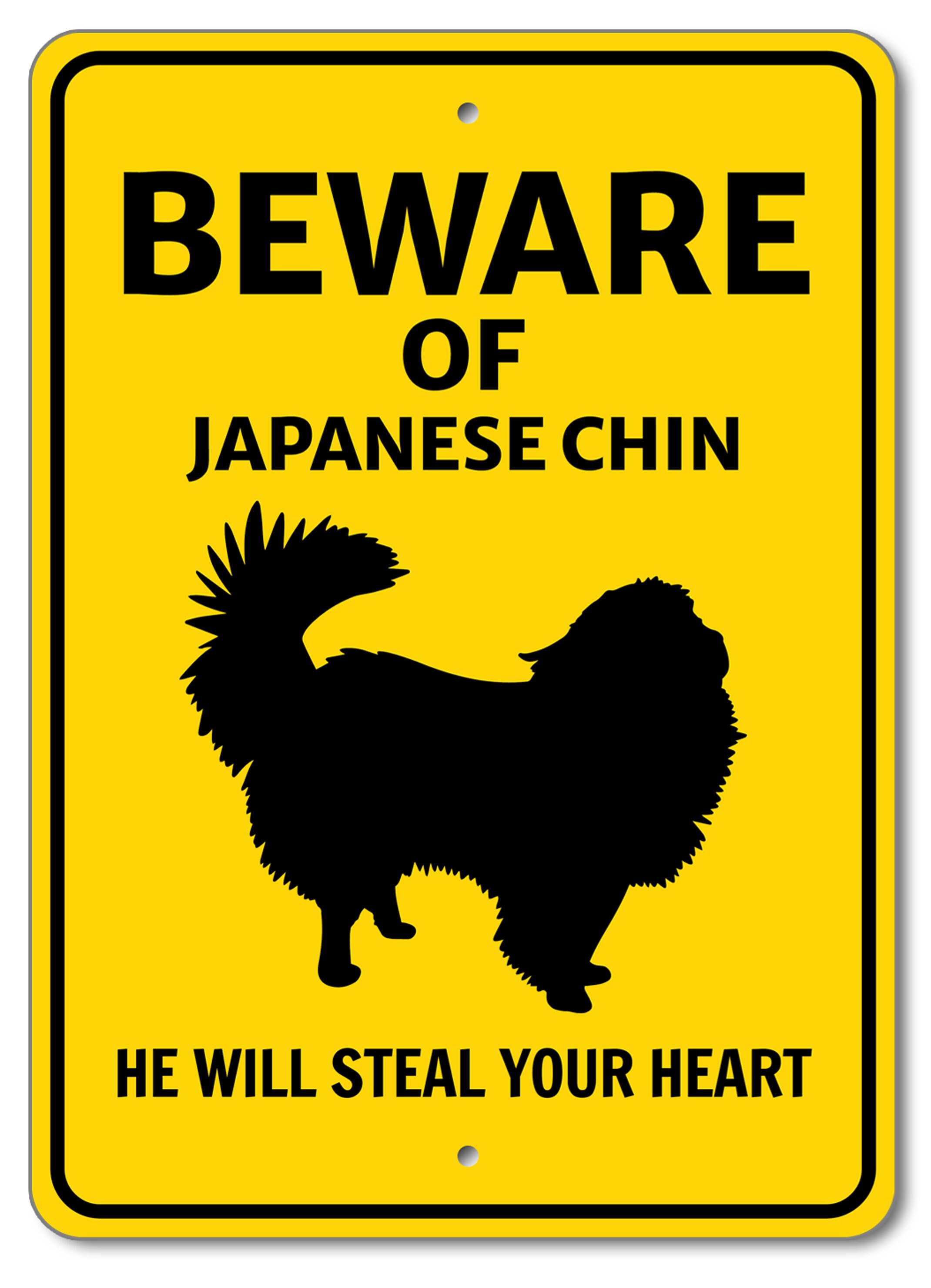 Japanese Chin Sign, Beware Dog Sign, Dog Breed Sign, Japanese Chin