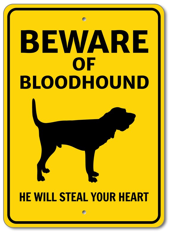 Beware of Bloodhound Dog Sign, Bloodhound Gift, Dog Breed Warning